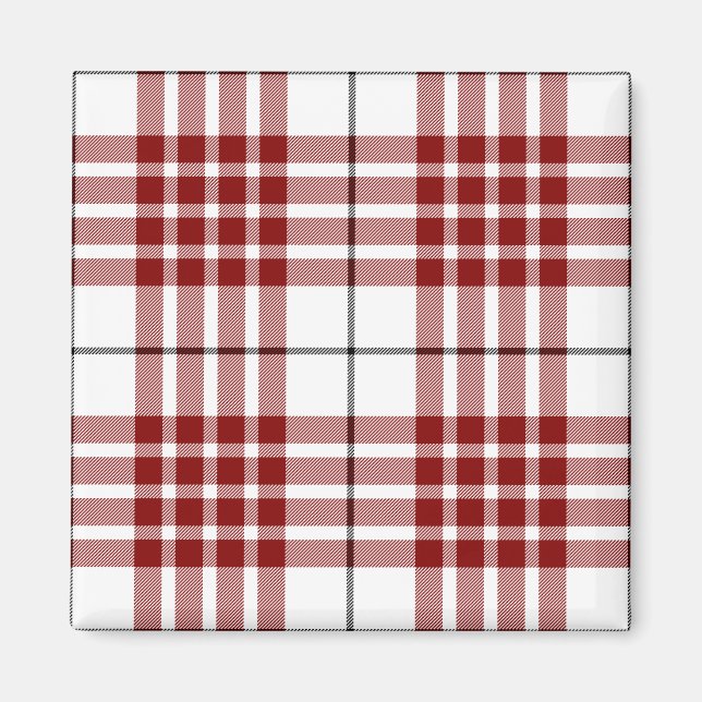 Buchanan tartan red white plaid magnet (Front)