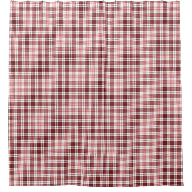 Buchanan tartan red white plaid shower curtain (Front)