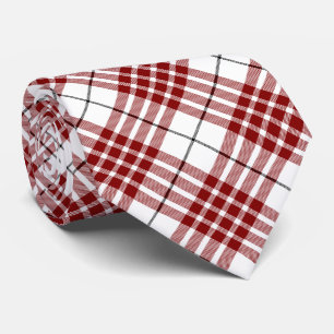 Buchanan tartan red white plaid tie