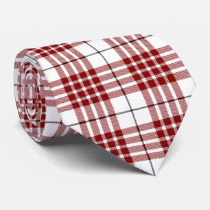 Buchanan tartan red white plaid tie