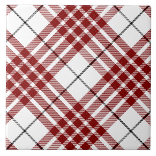 Buchanan tartan red white plaid tile