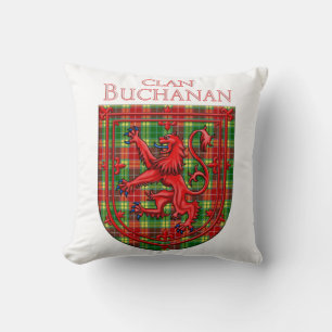 Buchanan Tartan Scottish Plaid Lion Rampant Cushion