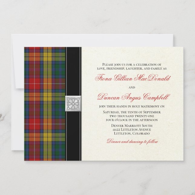 Buchanan Tartan Wedding Invitation (Front)