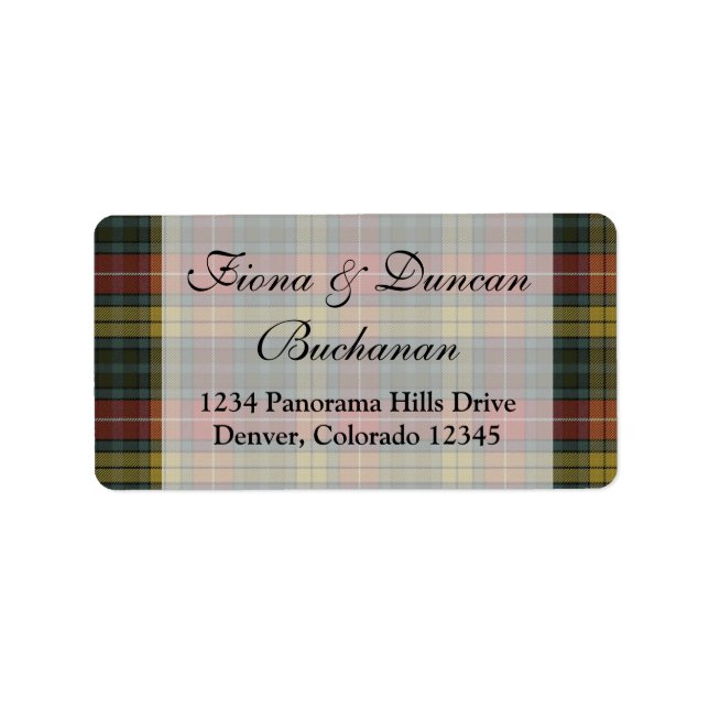 Buchanan Weathered Clan Tartan Address Label (Front)