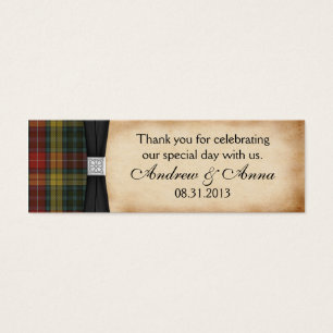 Buchanan Weathered Tartan Wedding Thank You Favour