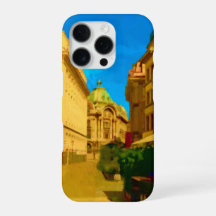 Bucharest City Digital Painting iPhone 16 Pro Case