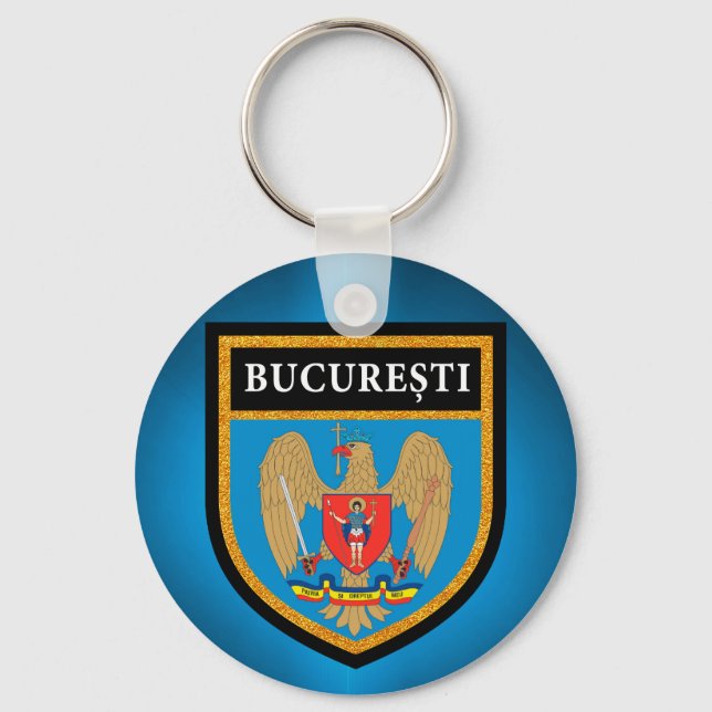 Bucharest  Flag Key Ring (Front)