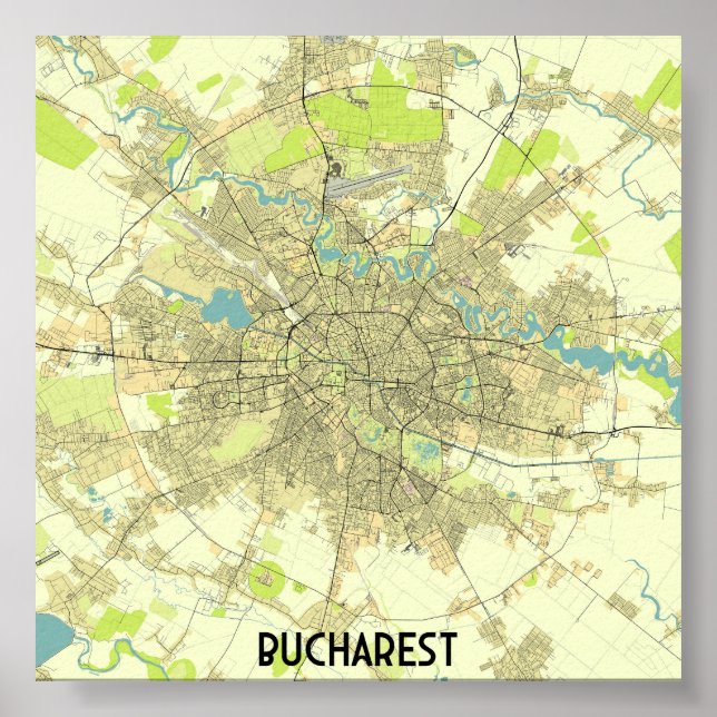 Bucharest map poster (Front)