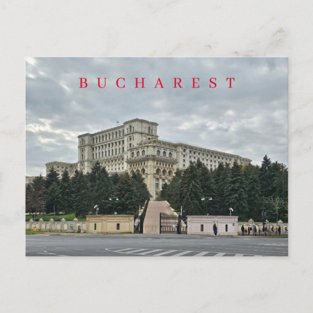 Bucharest Palace of the Parliament view postcard (Front)