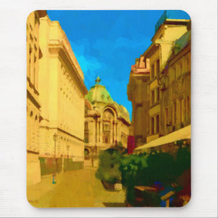Bucharest Pallace Digital Painting Art Print Mouse Mat