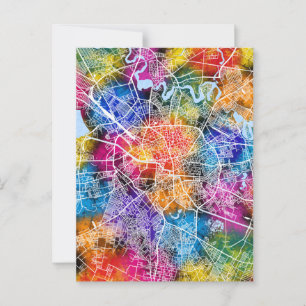 Bucharest Romania City Map Postcard