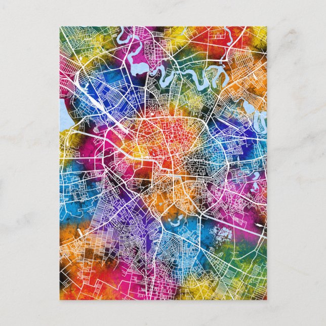 Bucharest Romania City Map Postcard (Front)