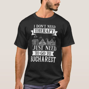 Bucharest Romania City Skyline Map Travel 1 T-Shirt