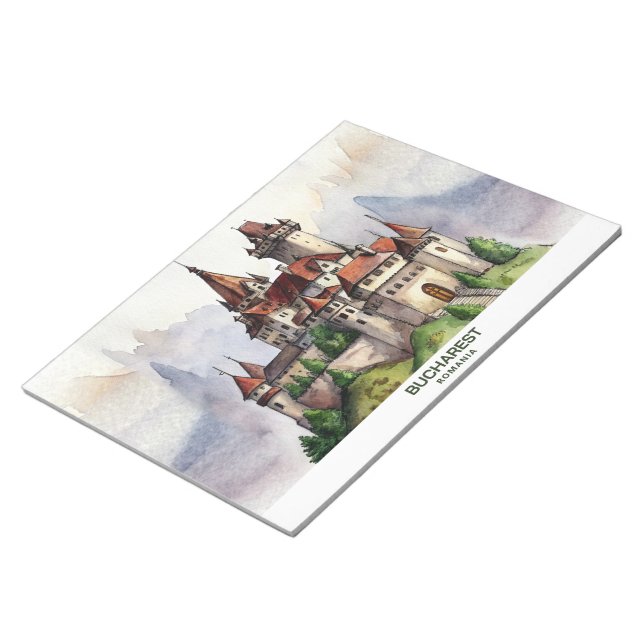 Bucharest Romania | Old Town Watercolor Art Notepad (Angled)