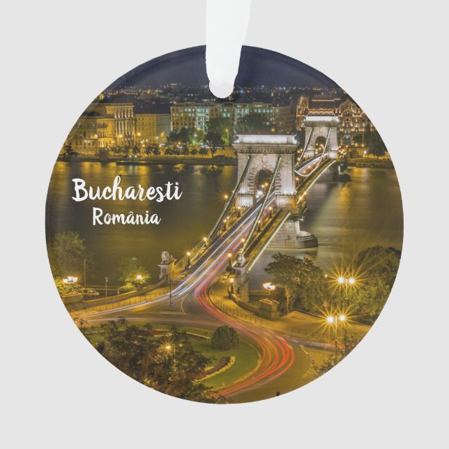 Bucharest Romania Photo Christmas Ornament (Front)