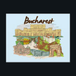 Bucharest, Romania Postcard<br><div class="desc">Bucharest,  Romania Famous City Postcard and Collection Famous Cities from around the world</div>