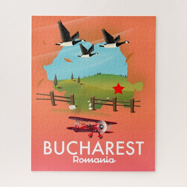 Bucharest Romania vacation map Jigsaw Puzzle (Vertical)