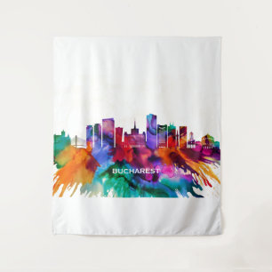 Bucharest Skyline Tapestry