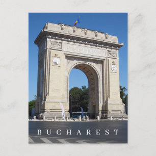 Bucharest Triumphal Arch view postcard