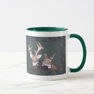 Buck and Doe Deer Painting Mug