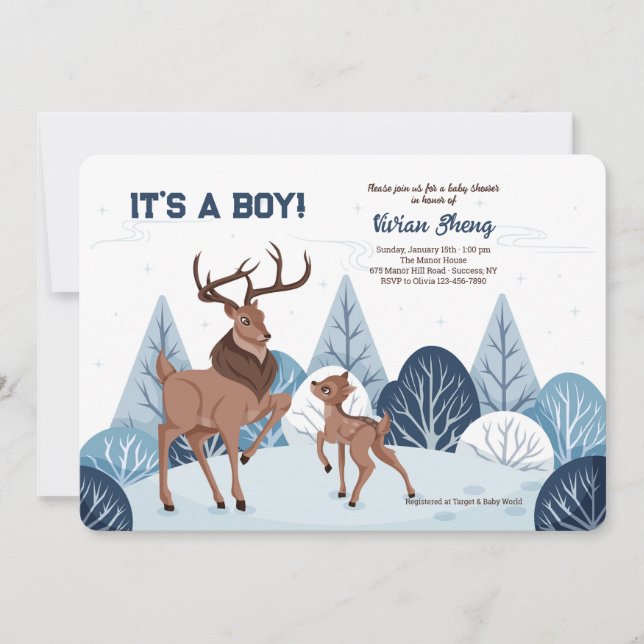Buck and Son Baby Shower Invitation (Front)