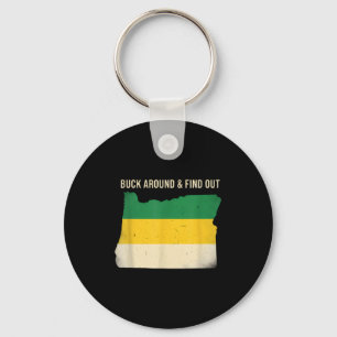 Buck Around Oregon Map Funny Wildlife Adventure Vi Key Ring