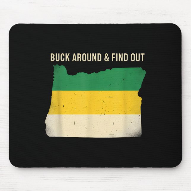 Buck Around Oregon Map Funny Wildlife Adventure Vi Mouse Mat (Front)