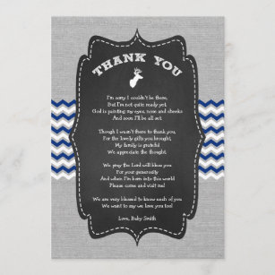 Buck Baby Shower Thank you note with poem