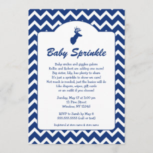 Buck Baby Sprinkle invites, boy baby shower, deer Invitation