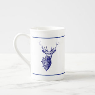 Buck & Buds BOHO Deer Navy Bone China Mug