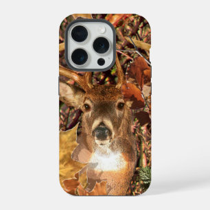 Buck Camouflage White Tail Deer Decor on a iPhone 15 Pro Case