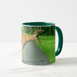 Buck Crossing the Road Mug