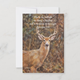 Buck Deer and Faith Art Flat Note Card