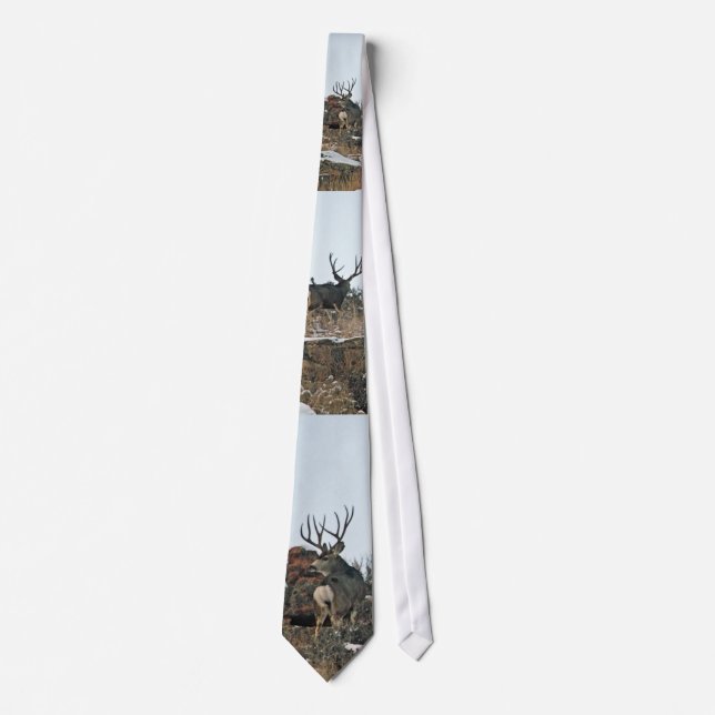 Buck deer first snow tie (Front)
