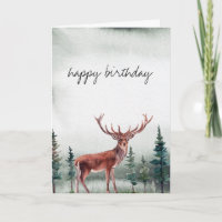 Buck Deer Happy Birthday Personalised