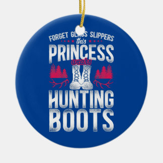 Buck Deer Hunting Hunter Girl Vintage Forget Ceramic Tree Decoration