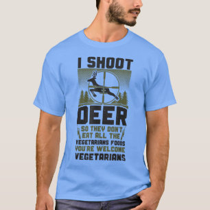 Buck Deer Hunting Hunter Vegetarian Veggie Vintage T-Shirt