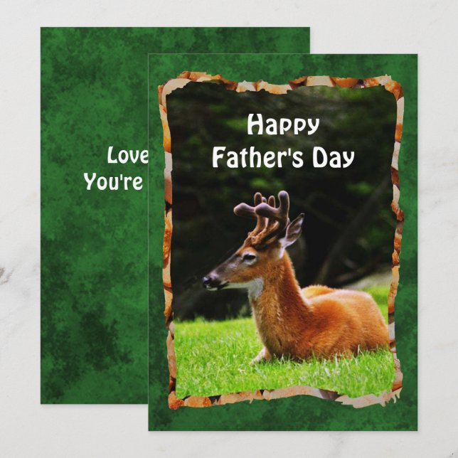 Buck Deer in Forest Glade Father's Day Card (Front/Back)