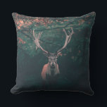 Buck Deer Wild Animal Cushion<br><div class="desc">Buck Deer Wild Animal
This wild buck photograph is enchanting.  and the perfect one to bring home.  The trees in the background fade into camouflage.  

You can personalise it by adding text.</div>