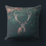 Buck Deer Wild Animal Cushion<br><div class="desc">Buck Deer Wild Animal
This wild buck photograph is enchanting.  and the perfect one to bring home.  The trees in the background fade into camouflage.  

You can personalise it by adding text.</div>