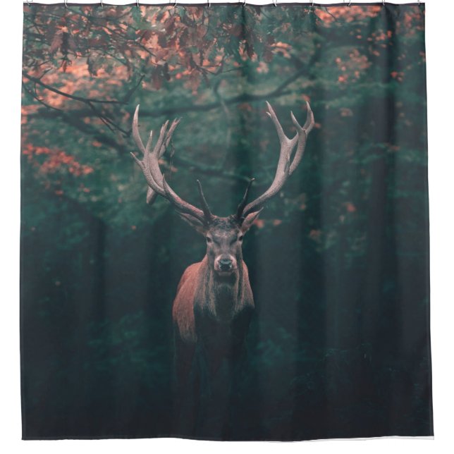Buck Deer Wild Animal Shower Curtain (Front)