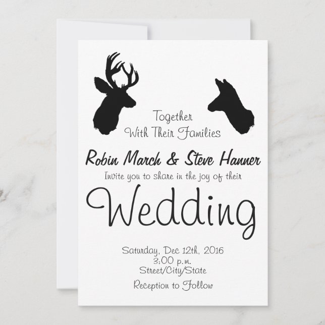 Buck & Doe, Wedding Invitation (Front)