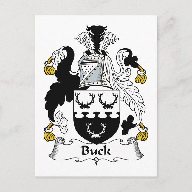 Buck Family Crest Postcard (Front)