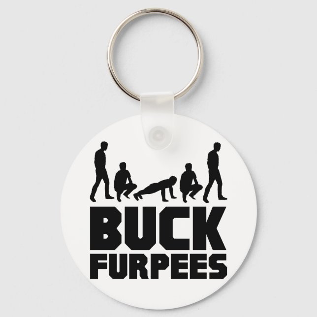 Buck Furpees -- Burpees Fitness Key Ring (Front)