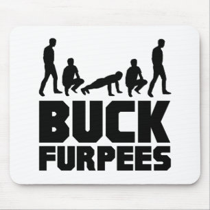 Buck Furpees -- Burpees Fitness Mouse Mat