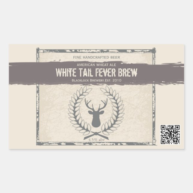 Buck Grunge Custom Beer Labels (Front)