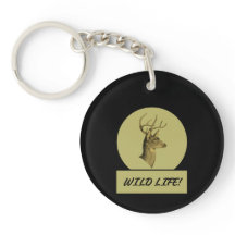 Buck Head Black Acrylic Keychain