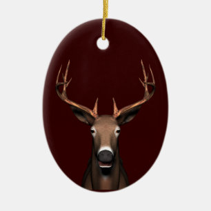 Buck Head Ceramic Tree Decoration