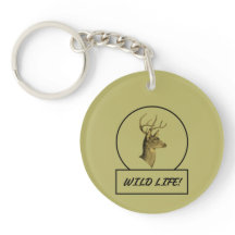 Buck Head Dark Khaki Acrylic Keychain