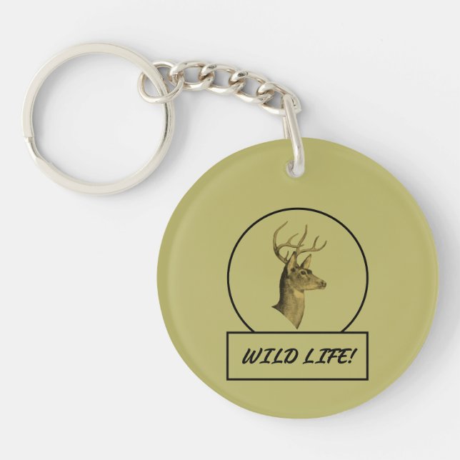 Buck Head Dark Khaki Acrylic Keychain (Front)